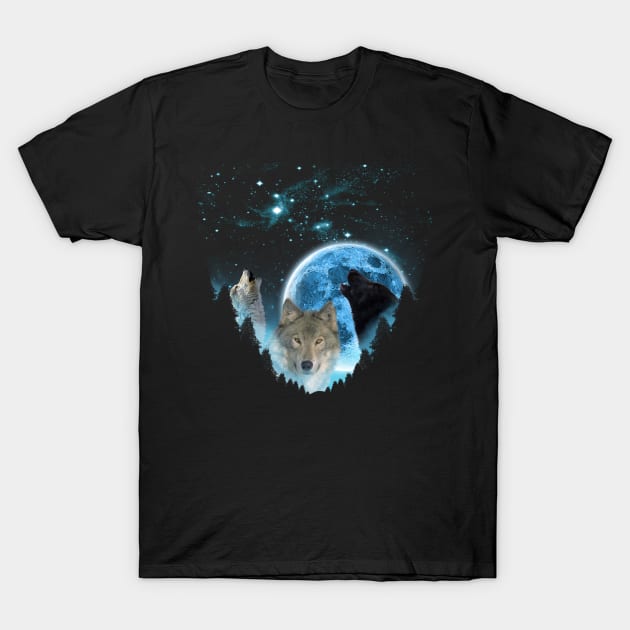 Blue Twilight Moon T-Shirt by Ratherkool